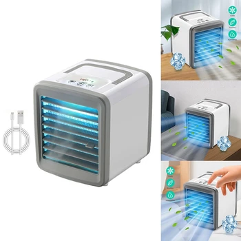 Климатик, въздушен охладител, Мини вентилатор, преносим климатик за стая, домашно въздушно охлаждане, тенис на USB вентилатор за климатик