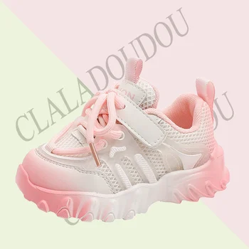 Маратонки ярки цветове Claladoudou за малки момичета, сладко Розово Лилаво пролетта на окото училищни спортни обувки за деца, женски
