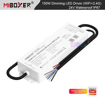Miboxer 110-220 v до 24 150 W 2.4 G Wi-Fi, 5 в 1 Затемняющий led драйвер одноцветный/CCT/RGB/RGBW/RGB + CCT Bluetooth 4.2 Източник на захранване