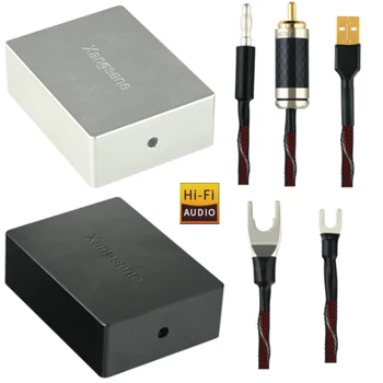 Кутия за заземяване на звука Без звук Е-с тел за заземяване от чисто сребро USB, RCA Спейд Banana Plug