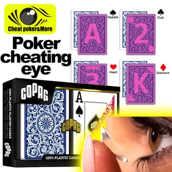 Карти за игра с инфрачервена маркировка за невидимия UV-четец, вълшебни пластмасови комплект карти Copag Elite PokerSize Jumbo Index Anti Cheat Poker