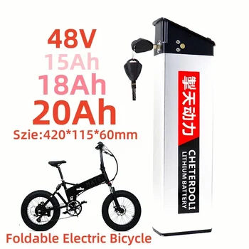 Сгъваем електрически велосипед 18650 със сменен батерия 48V 20Ah 52V 20Ah 18Ah 15Ah с бързо зарядно устройство 2A