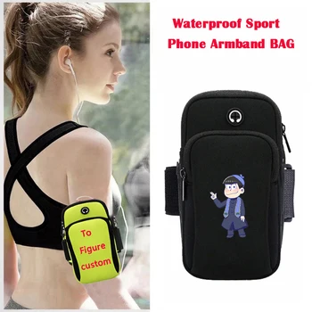 Спортна чанта за тийнейджъри, чанта за бягане във фитнеса за момчета, чанта за мобилен телефон, калъф, калъф за аниме Osomatsu San, мультяшная чанта за нарукавников